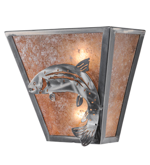 13"W Leaping Trout Wall Sconce