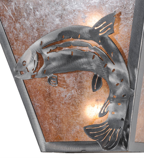 13"W Leaping Trout Wall Sconce