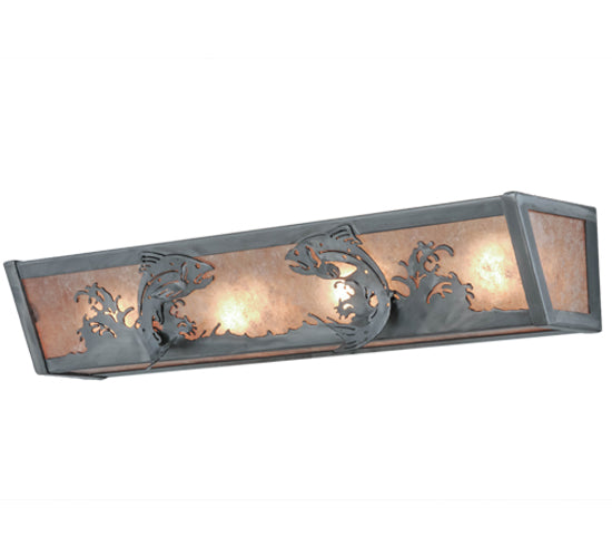 24"W Leaping Trout Vanity Light