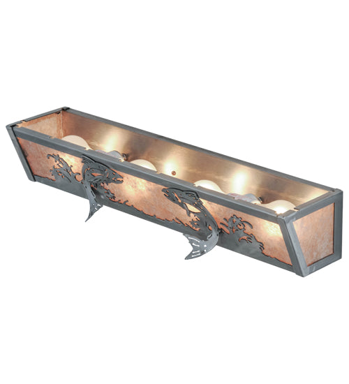 24"W Leaping Trout Vanity Light