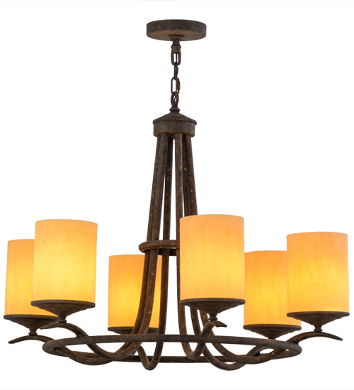 36"W Octavia 6 Lt Chandelier