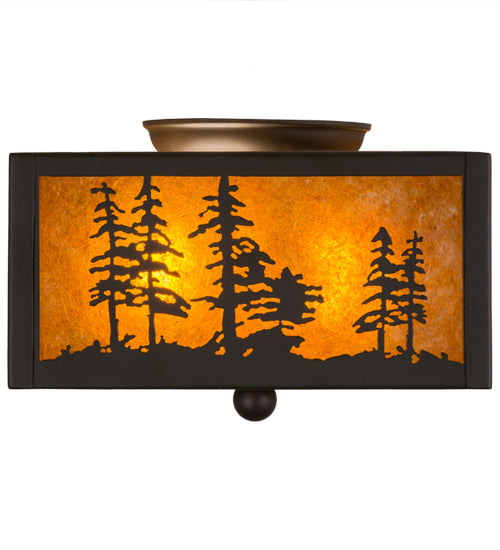 10"Sq Tall Pines Flushmount