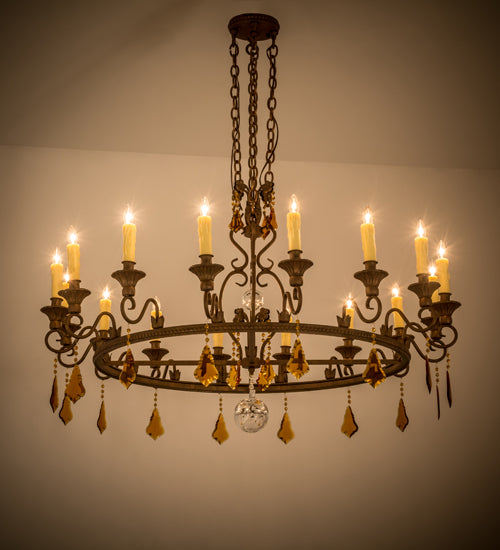 48" Wide Peak 16 Light Chandelier