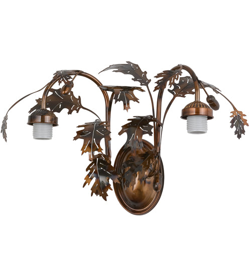 20"W Oak Leaf & Acorn 2 Lt Wall Sconce