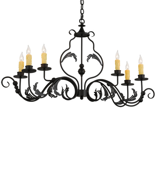 42" Long Augusta 6 Light Oblong Chandelier