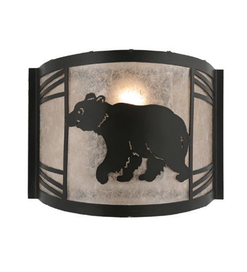 12"W Happy Bear On The Loose Left Wall Sconce