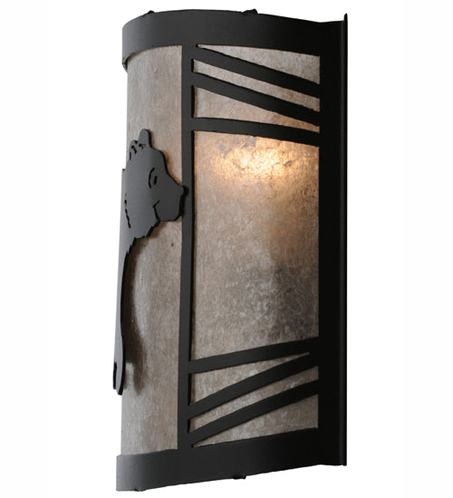 12"W Happy Bear On The Loose Right Wall Sconce