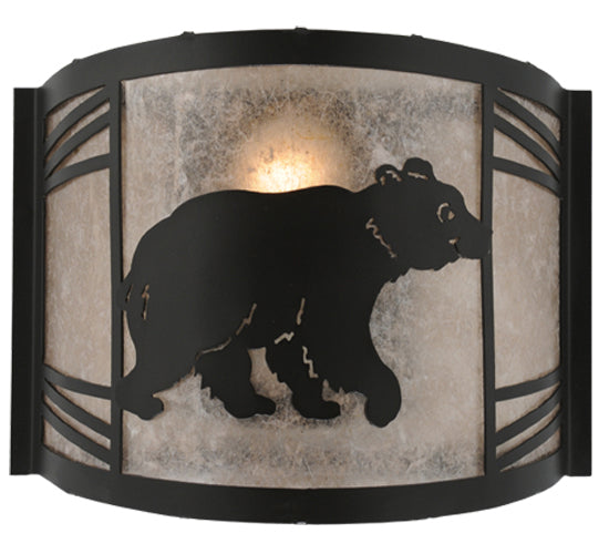 12"W Happy Bear On The Loose Right Wall Sconce