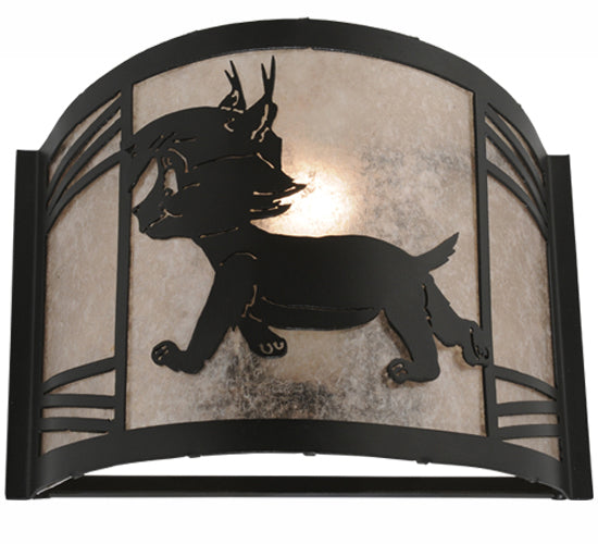 12"W Lynx On The Loose Left Wall Sconce