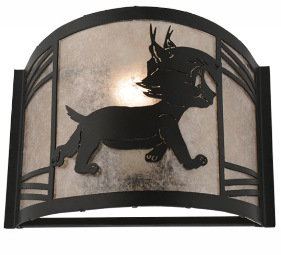 12"W Lynx On The Loose Right Wall Sconce