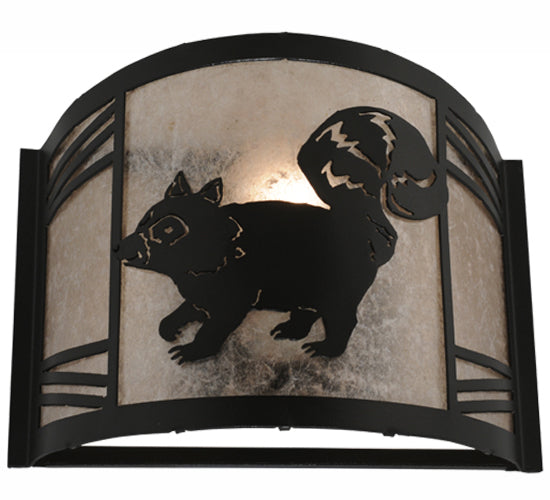 12"W Raccoon On The Loose Left Wall Sconce