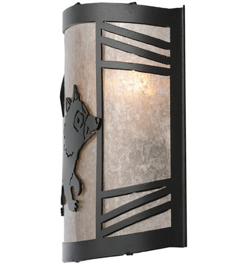 12"W Raccoon On The Loose Right Wall Sconce