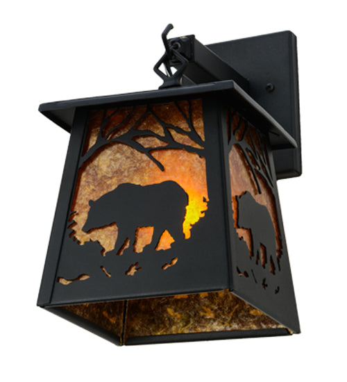 7"W Bear At Dawn Hanging Wall Sconce