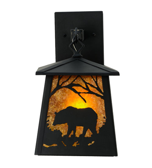 7"W Bear At Dawn Hanging Wall Sconce