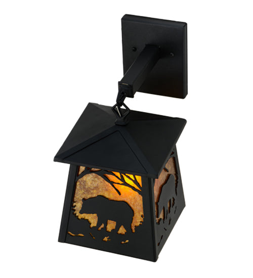 7"W Bear At Dawn Hanging Wall Sconce