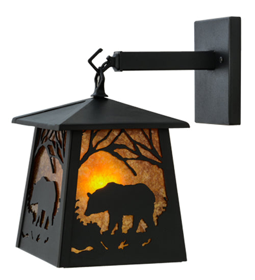 7"W Bear At Dawn Hanging Wall Sconce