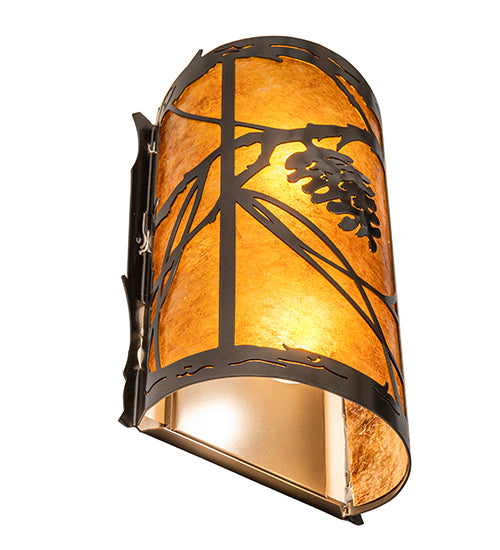 8" Wide Whispering Pines Left Wall Sconce