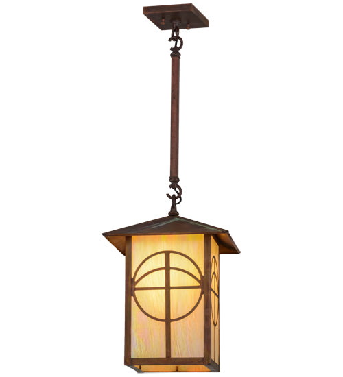 12"Sq Seneca Circle Cross Lantern Pendant