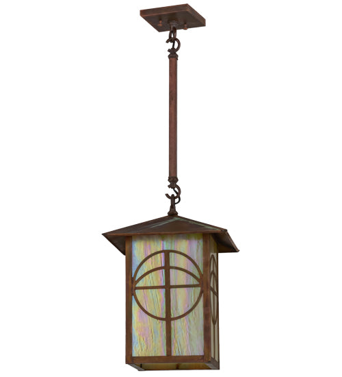 12"Sq Seneca Circle Cross Lantern Pendant