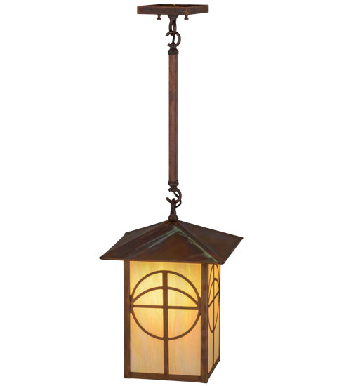 12"Sq Seneca Circle Cross Lantern Pendant