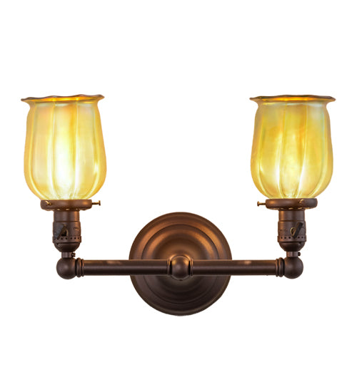 15"W Revival Chelsea Favrile 2 Lt Wall Sconce