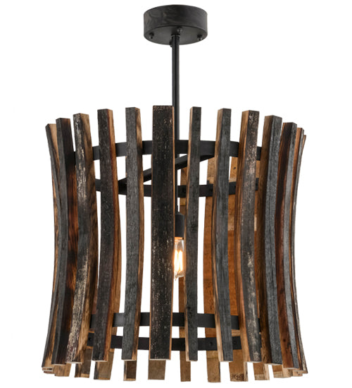 24"W Barrel Stave Madera Pendant