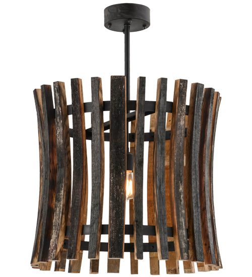 24"W Barrel Stave Madera Pendant