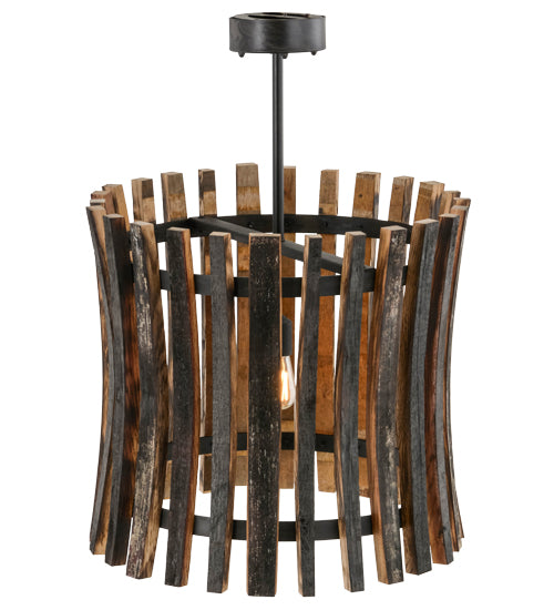 24"W Barrel Stave Madera Pendant