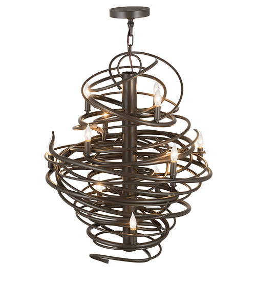 28" Wide Cyclone 12 Light Chandelier