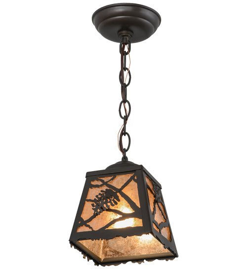 6"Sq Spruce Pine Mini Pendant