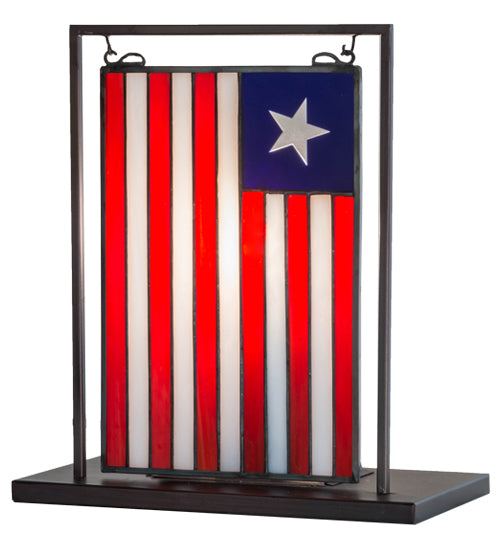 9.5"W X 10.5"H Liberian Flag Lighted Tabletop Window