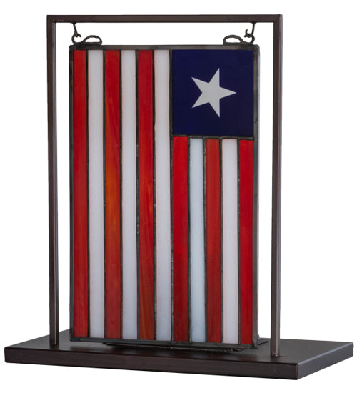 9.5"W X 10.5"H Liberian Flag Lighted Tabletop Window