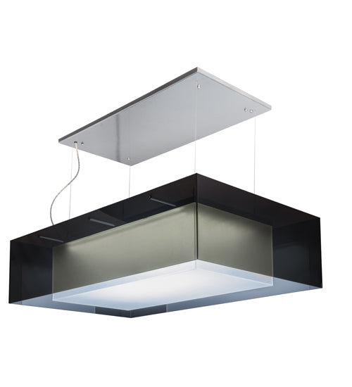 48" Long Quadrato Shadow Box LED Oblong Pendant