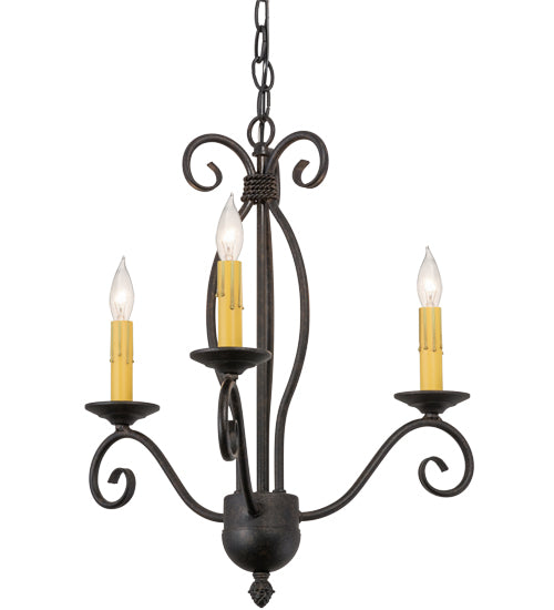 18"W Sienna 3 Lt Chandelier