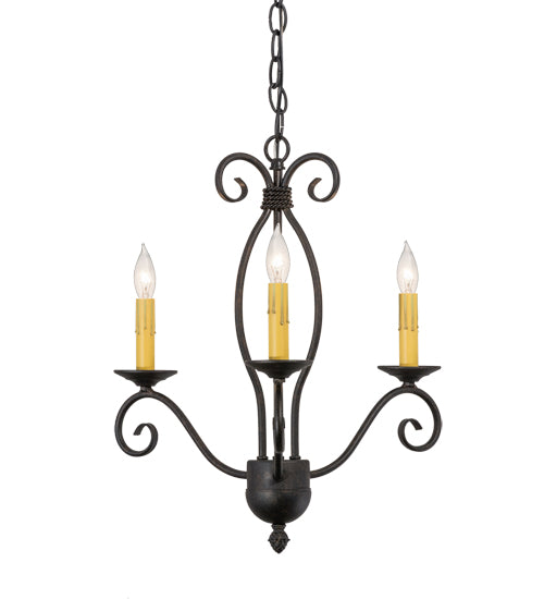 18"W Sienna 3 Lt Chandelier