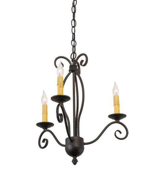 18"W Sienna 3 Lt Chandelier