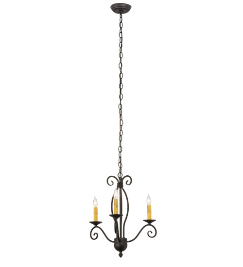 18"W Sienna 3 Lt Chandelier