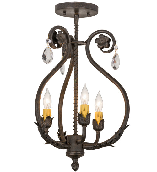 12" Wide Antonia 3 Light Chandelier