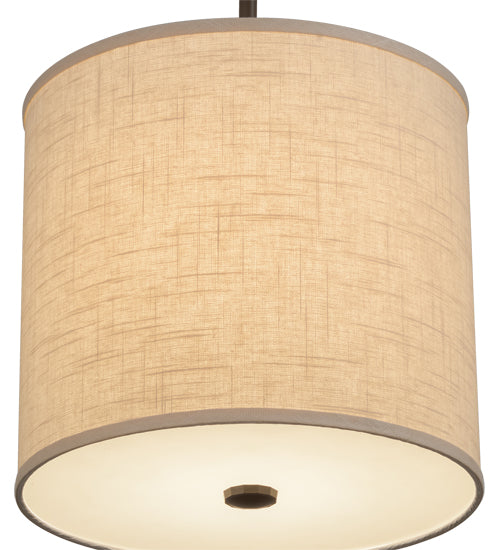 12"W Cilindro Beige Textrene Pendant