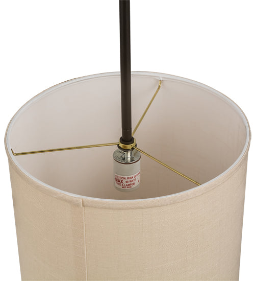 12"W Cilindro Beige Textrene Pendant