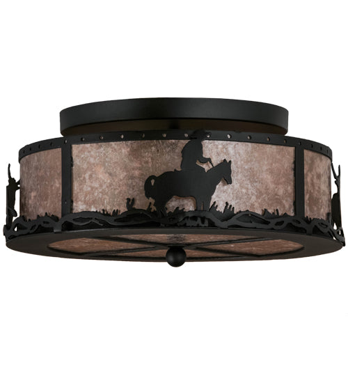 16" Wide Cowboy & Steer Flushmount