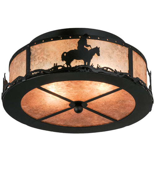 16" Wide Cowboy & Steer Flushmount