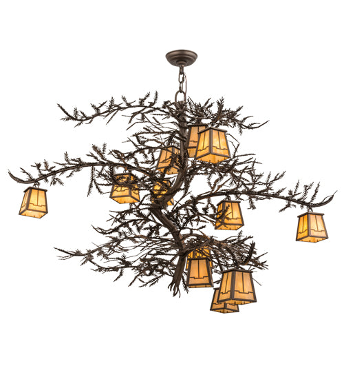 52" Wide Pine Branch Valley View 12 Light Chandelier