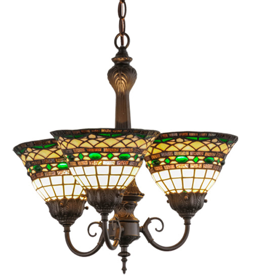 20"W Tiffany Roman 3 Lt Chandelier