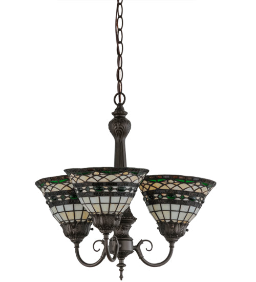 20"W Tiffany Roman 3 Lt Chandelier