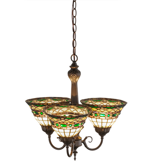 20"W Tiffany Roman 3 Lt Chandelier