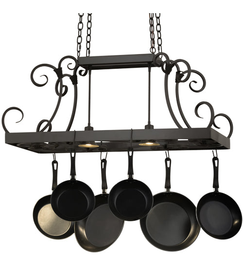 43" Long Caiden 2 Light Pot Rack