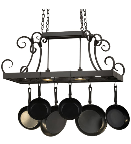 43" Long Caiden 2 Light Pot Rack