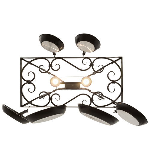 43" Long Caiden 2 Light Pot Rack