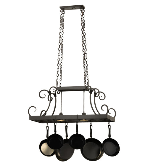 43" Long Caiden 2 Light Pot Rack